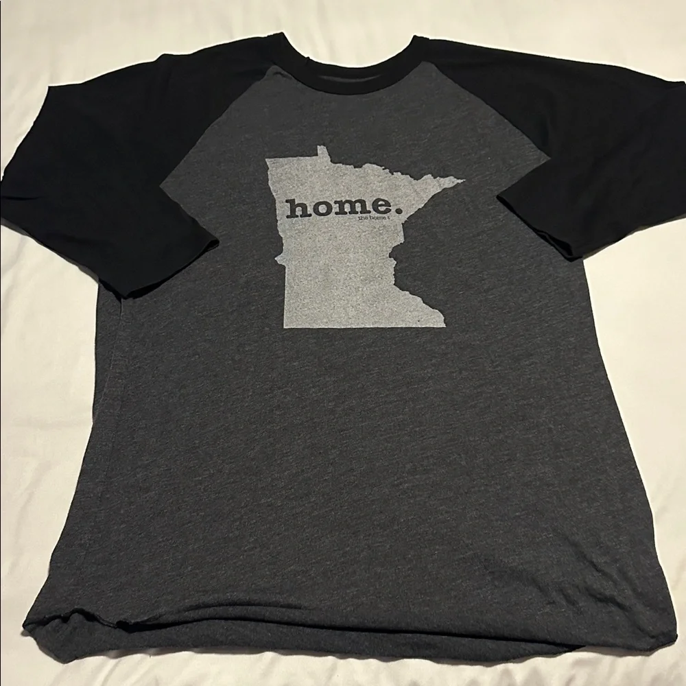 Gray and Black Long Sleeve Tee